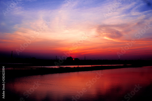 sunset over lake © PhotoIn