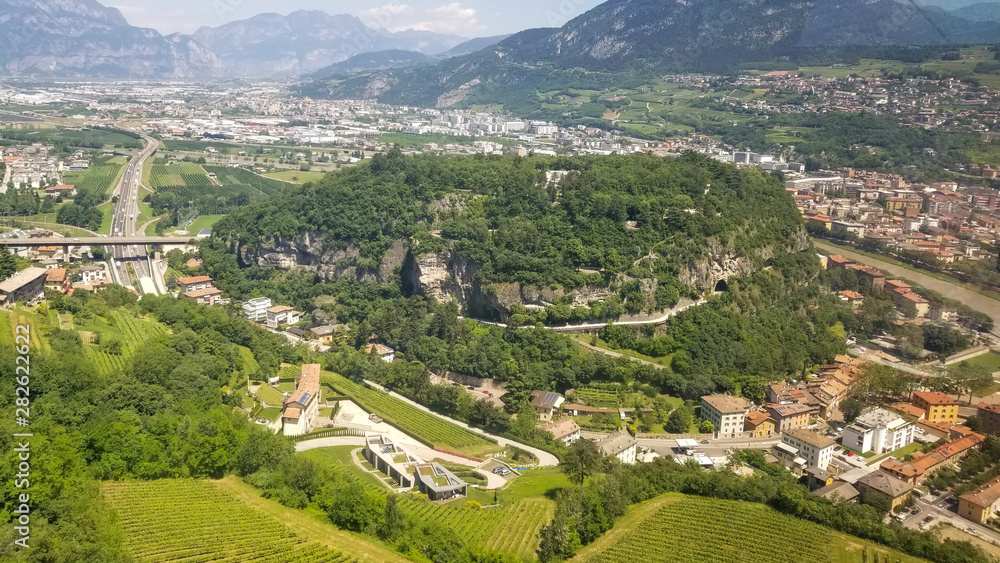 View up the side of Mount Bodone from the Trento Cable Car