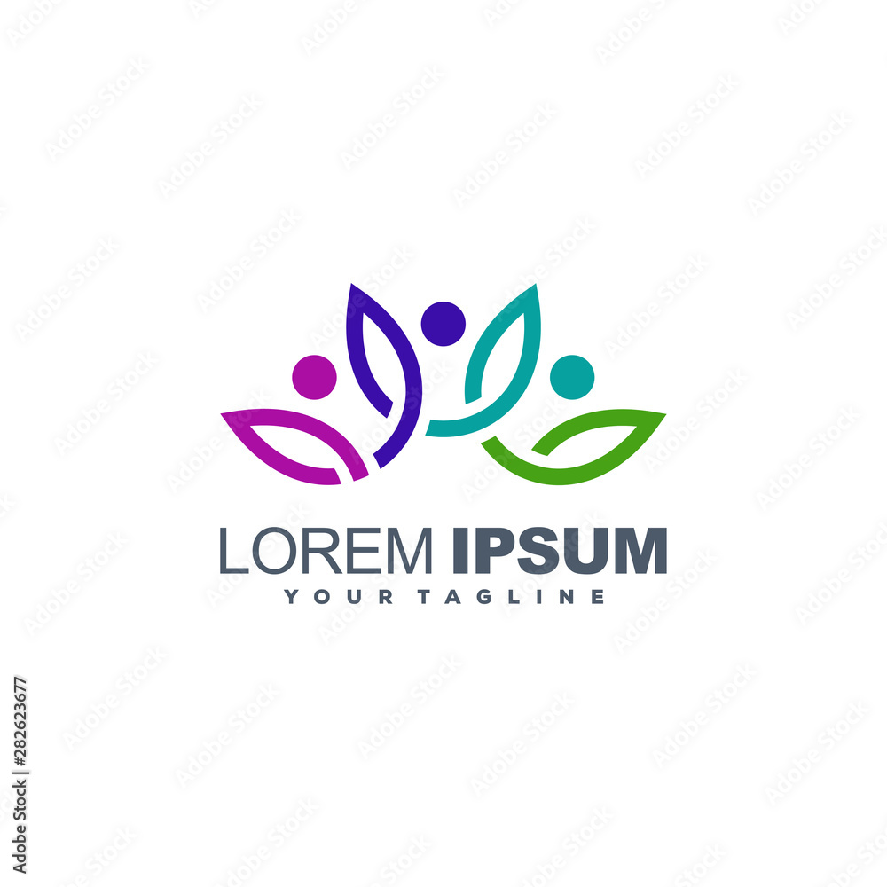 awesome leaf colorful logo design awesome leaf colorful logo design