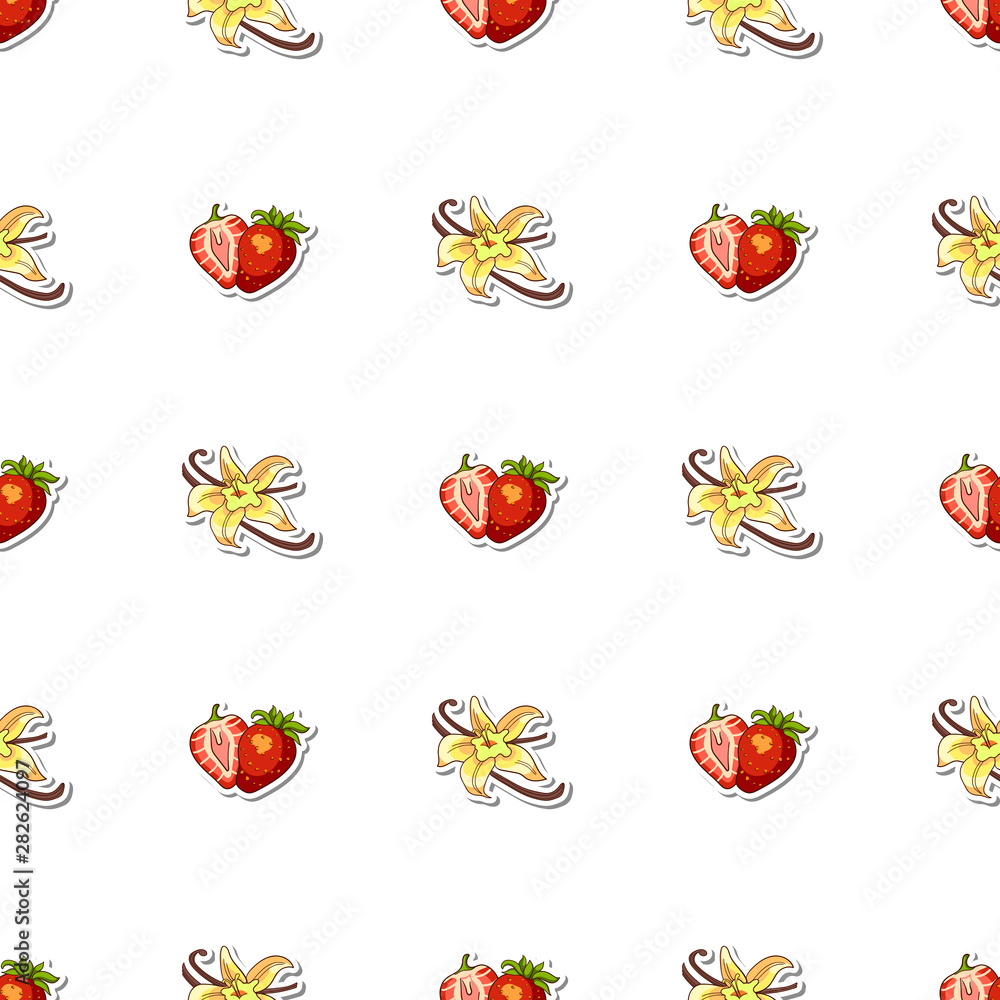Seamless Pattern Strawberry Vanilla Seamless Pattern Strawberry Vanilla