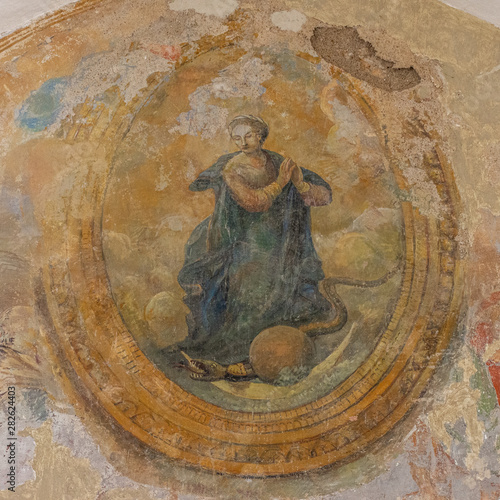 Italy, Capri, frescoes in a Charterhouse