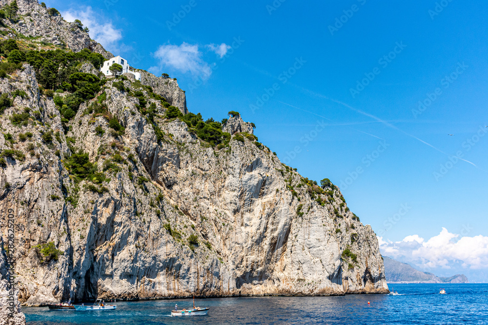 Italy, Capri, view of Porto Tragara 