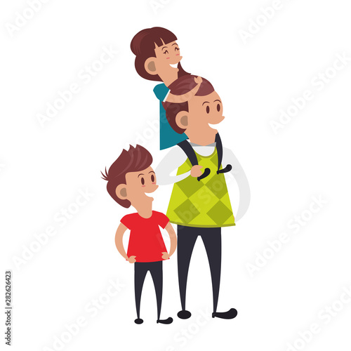 fathers day family celebration cartoon