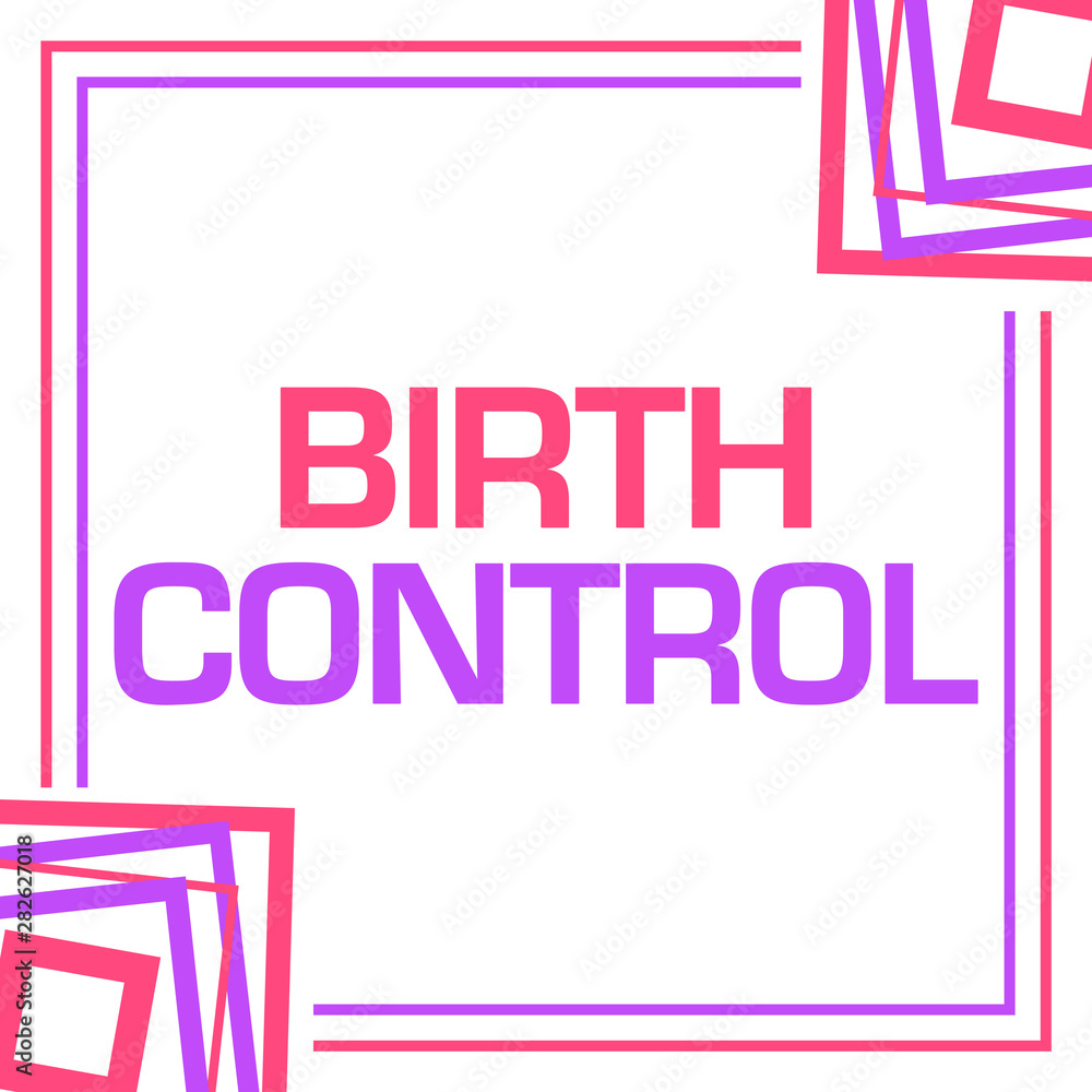 Birth Control Pink Purple Random Borders Square Birth Control Pink Purple Random Borders Square