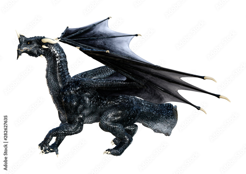 Obraz premium 3D Rendering Fairy Tale Dragon on White