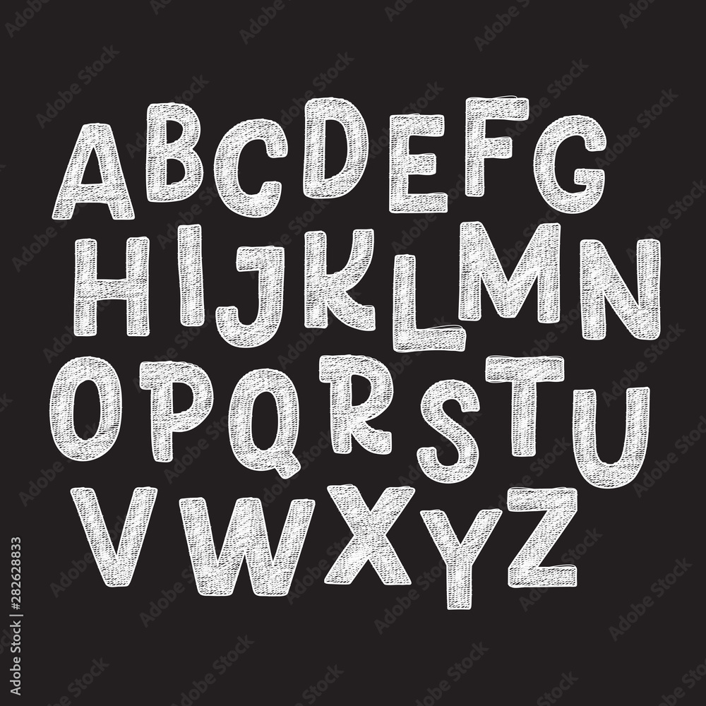 Cute hand drawn alphabet made in vector. Doodle letters for your design ...