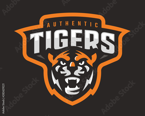 Tiger modern logo. Tiger emblem design template for a sport and eSport team. photo