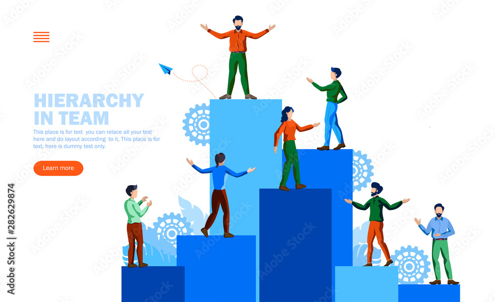 members of team with hierarchy, team work, leader Stock Vector | Adobe ...