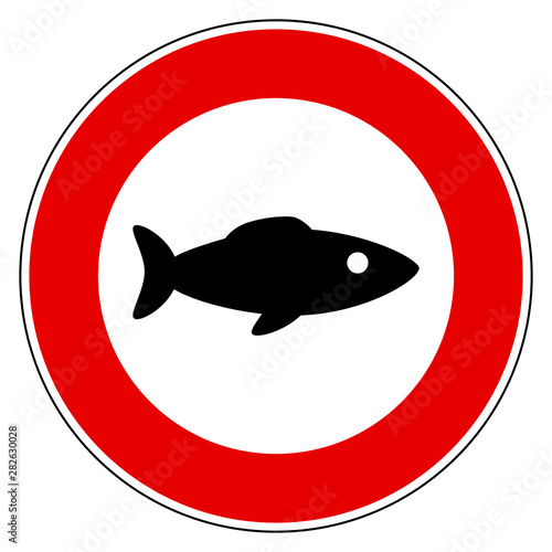 Fisch und Verbotsschild