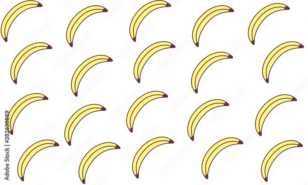 Seamless white background with bananas. Vector illustration design for greeting card or template. Seamless white background with bananas. Vector illustration design for greeting card or template.