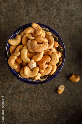 Close-up view of bowl with cashew