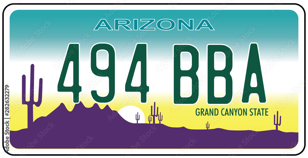 Vehicle registration plates of Arizona