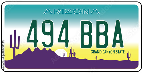 Vehicle registration plates of Arizona