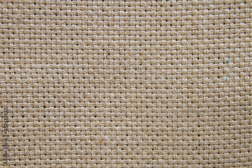 Eco-friendly hessian fabric close up Eco-friendly hessian fabric close up