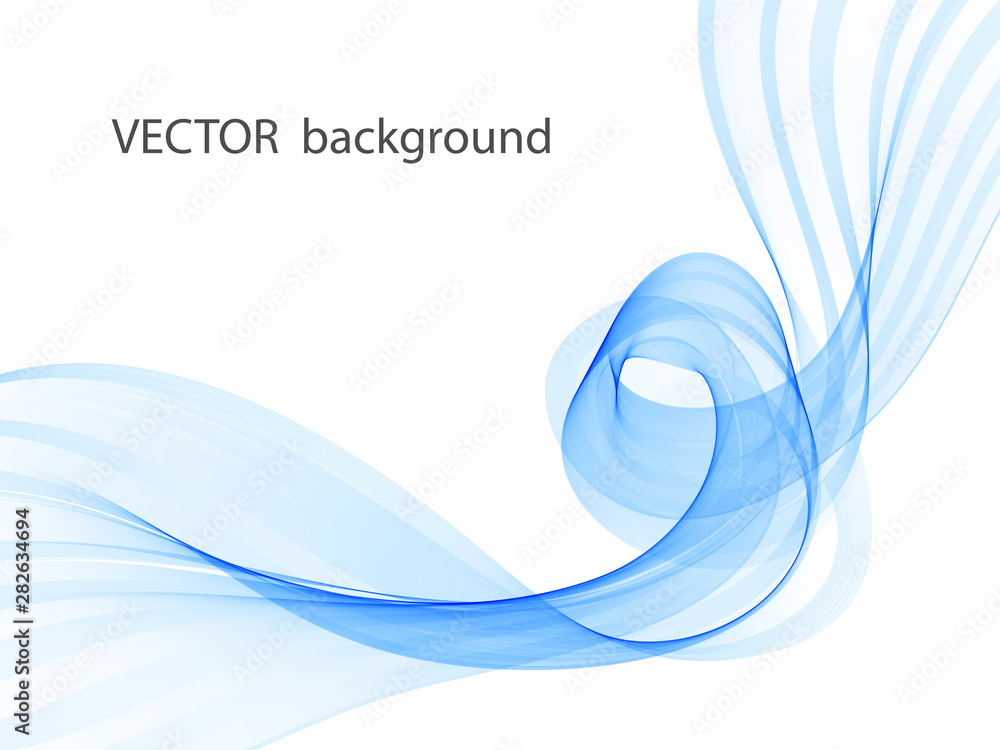 Vector abstract wave background. Blue transparent waves on white background. Vector abstract wave background. Blue transparent waves on white background.