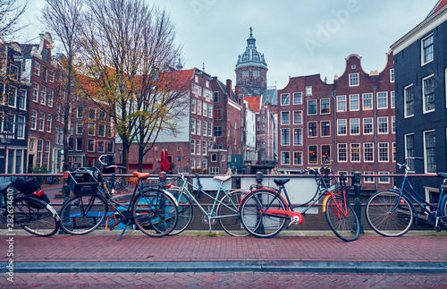 Buildings in Amsterdam in autumn