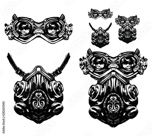 Glasses and mask in the steampunk style