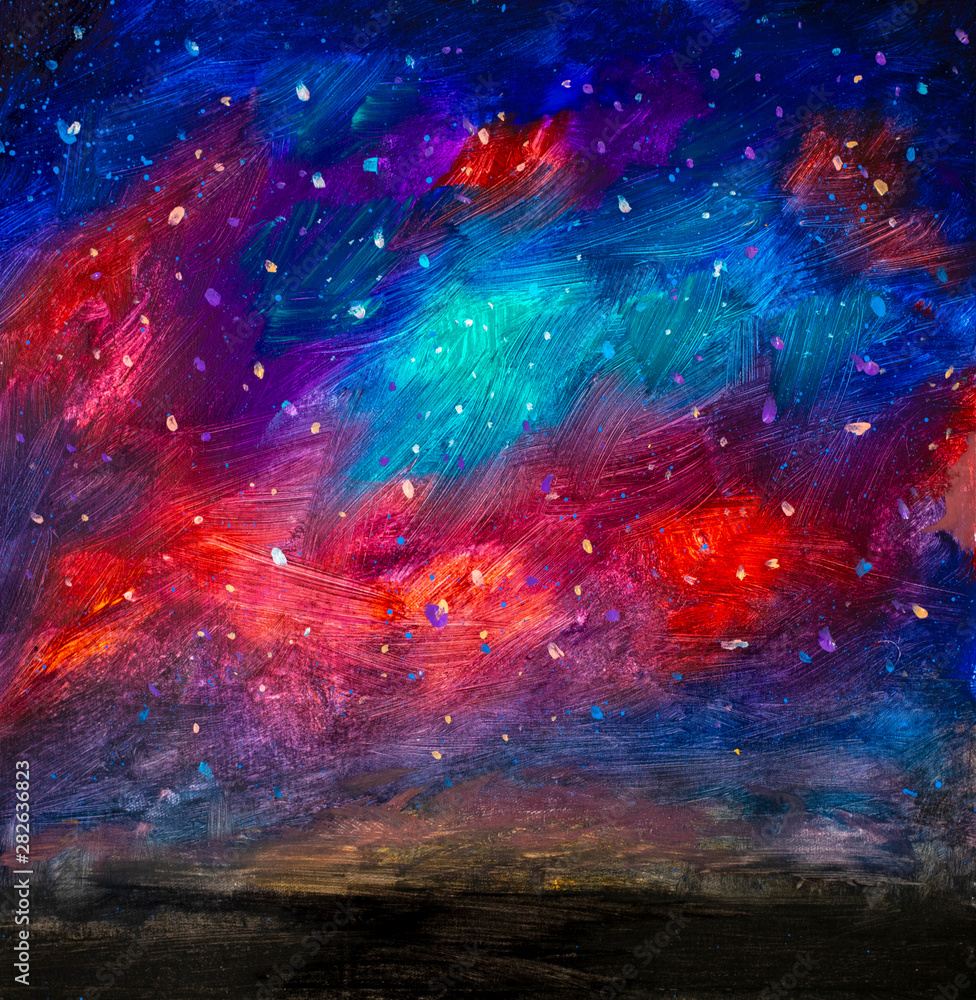 space oil painting