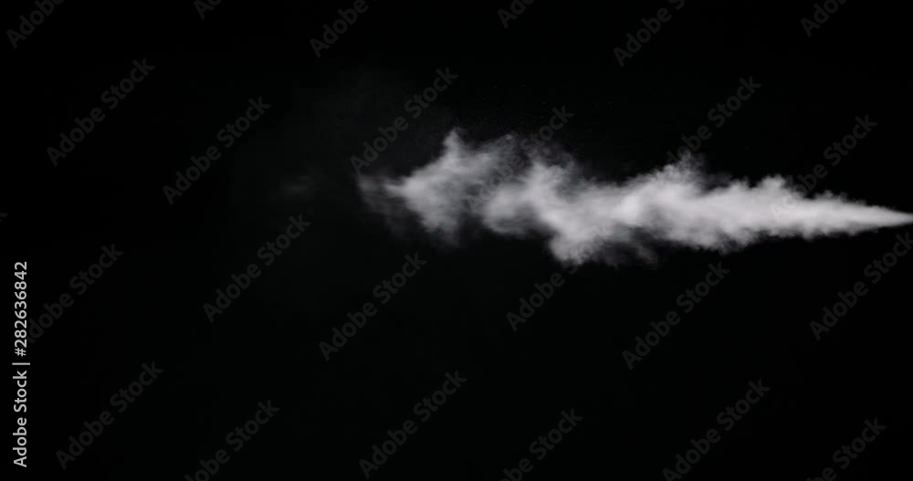 Real white smoke isolated on black background with visible droplets Real white smoke isolated on black background with visible droplets