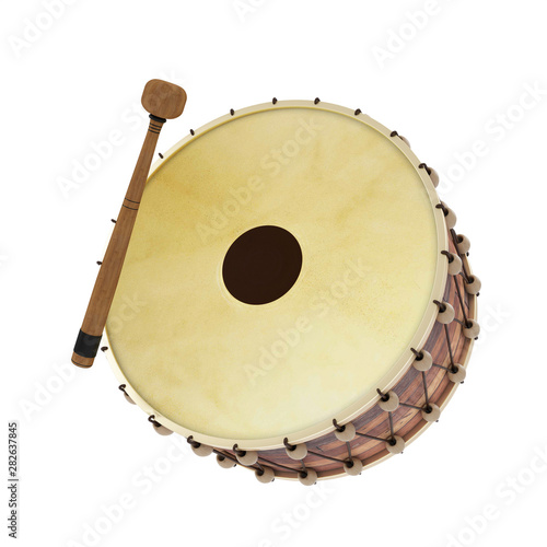 Ramadan Drum 3D rendered, Ramadan concept, Muslim Religious Month photo