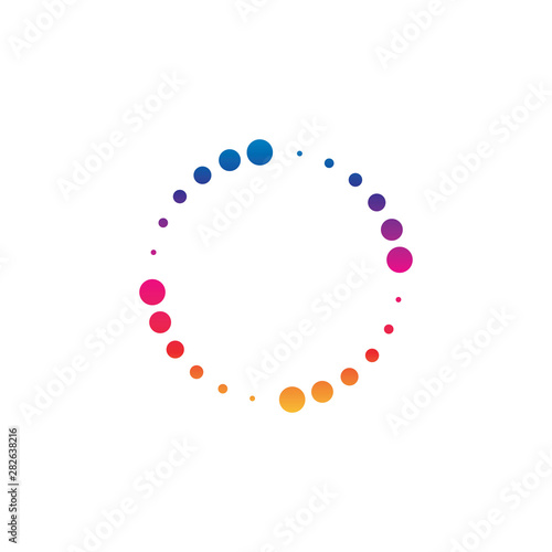 Technology circle logo and symbols