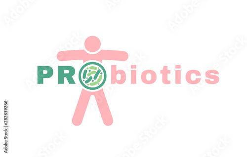 Lactobacillus Probiotics Typographic Icon