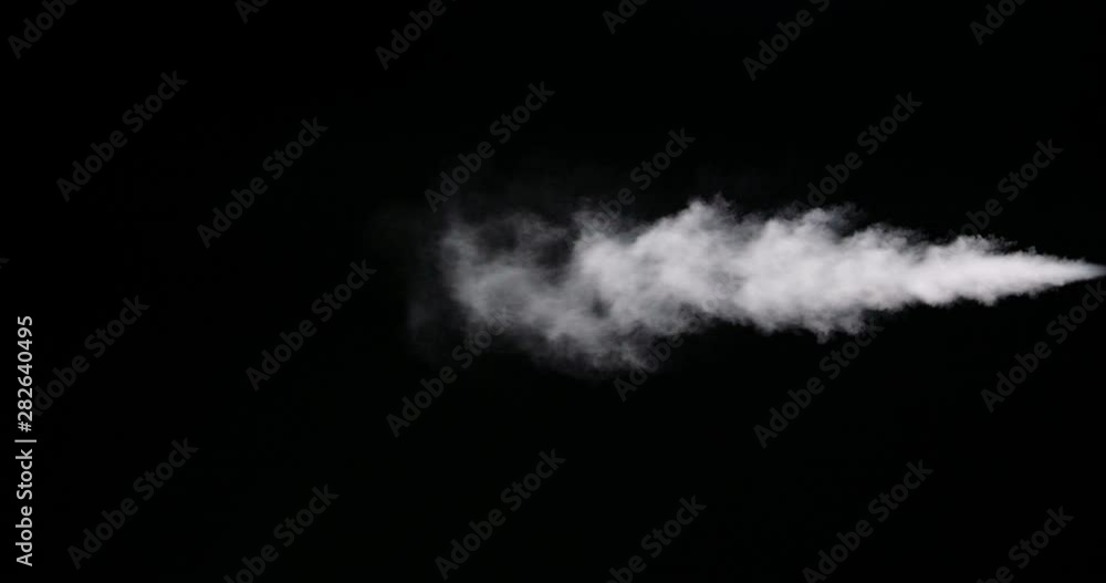 White vapour trail isolated on black background White vapour trail isolated on black background