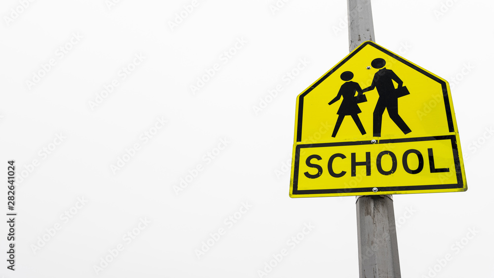 School street sign with copy space