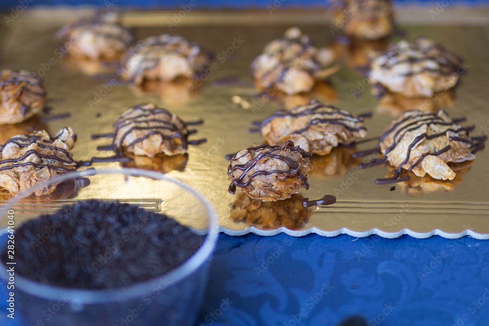 Crispy Cookies with Chocolate Cream: Food Theme