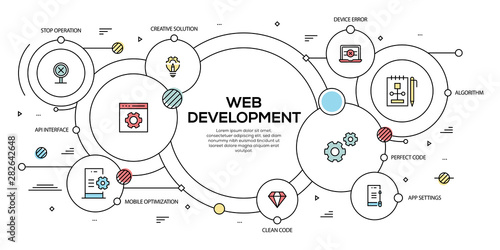 WEB DEVELOPMENT VECTOR CONCEPT AND INFOGRAPHIC DESIGN
