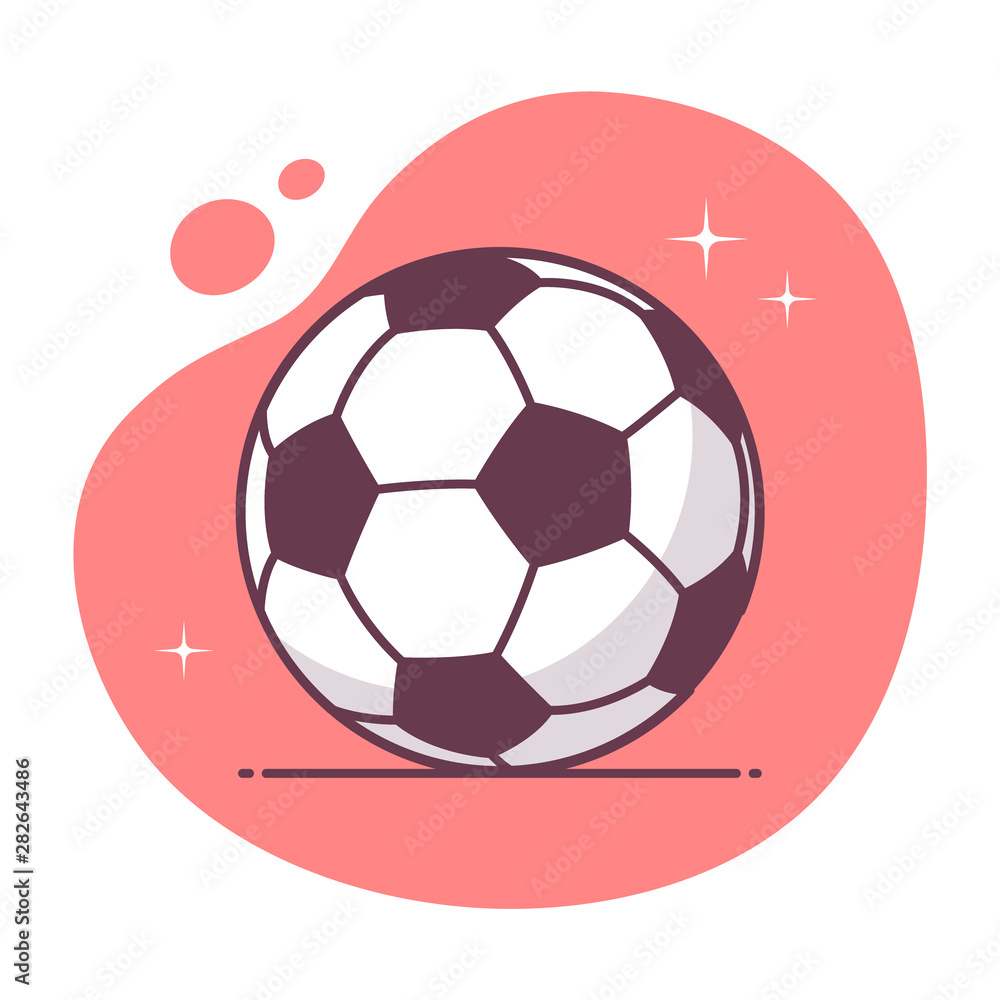 Obraz premium Soccer ball icon illustration done in monoline / line art style