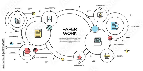 PAPER WORK VECTOR CONCEPT AND INFOGRAPHIC DESIGN