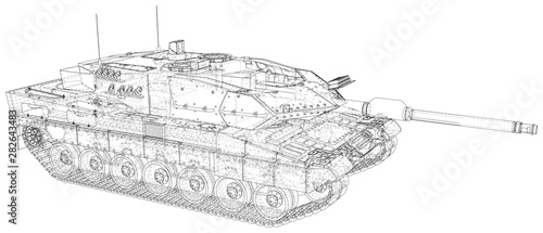Military Tank - isolated over a white background.