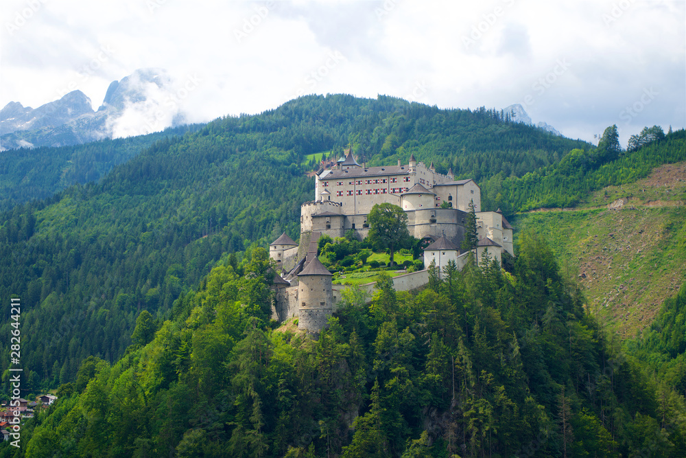 Hohenwerfen Castle medieval in Austria Alps