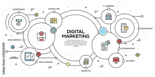 DIGITAL MARKETING VECTOR CONCEPT AND INFOGRAPHIC DESIGN