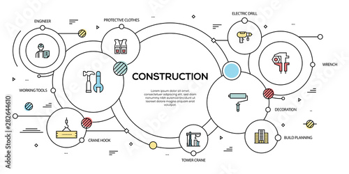 CONSTRUCTION VECTOR CONCEPT AND INFOGRAPHIC DESIGN