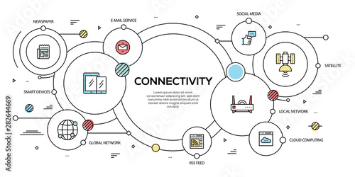 CONNECTIVITY VECTOR CONCEPT AND INFOGRAPHIC DESIGN