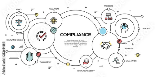 COMPLIANCE VECTOR CONCEPT AND INFOGRAPHIC DESIGN