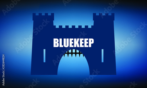 Vector illustration of BlueKeep insecurity concept. BlueKeep is a security vulnerability that was discovered in Remote Desktop Protocol (RDP) which allows for the possibility of remote code execution