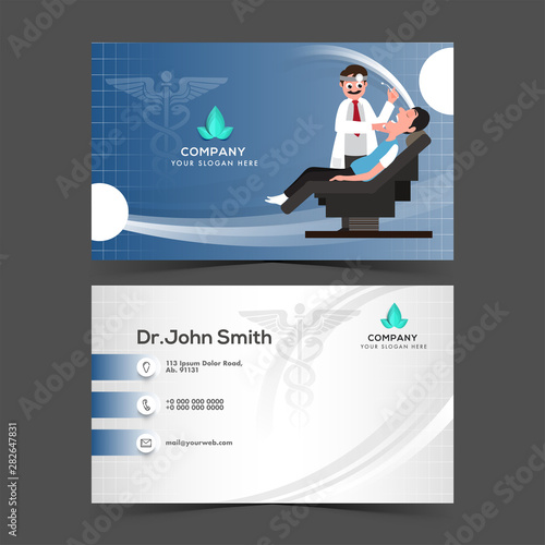 Professional and designer business card set or visiting card for Doctors.