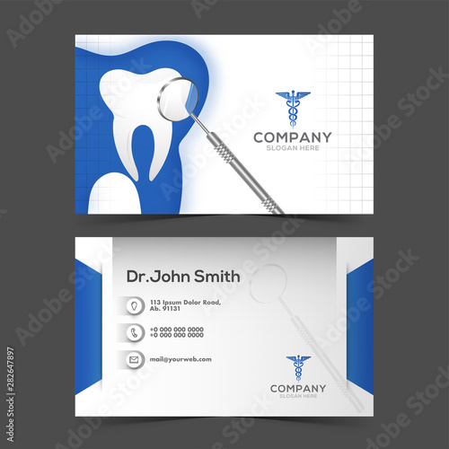 Abstract Dental template for card design. Dental, dentist office, Business card design.