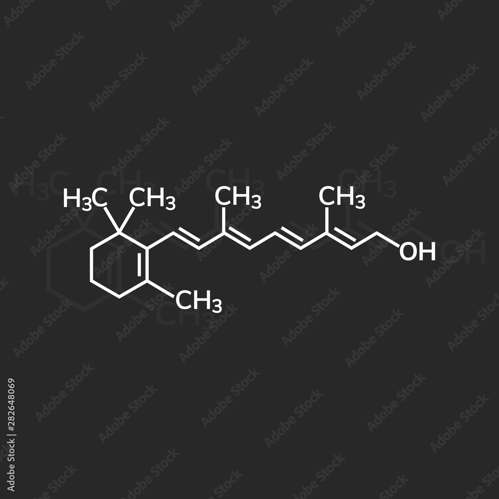 Retinol or vitamin A chemical formula