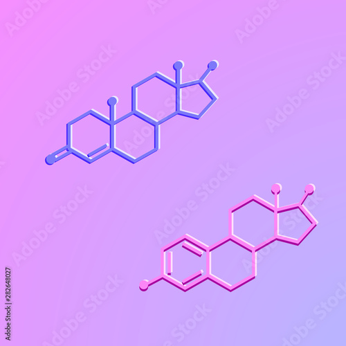 Testosterone and estradiol chemical formulas