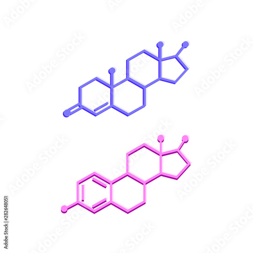 Testosterone and estradiol chemical formulas