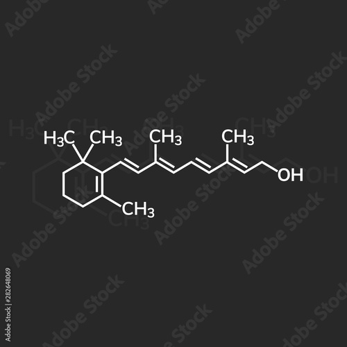 Retinol or vitamin A chemical formula