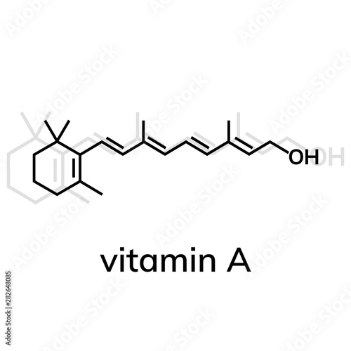 Retinol or vitamin A chemical formula