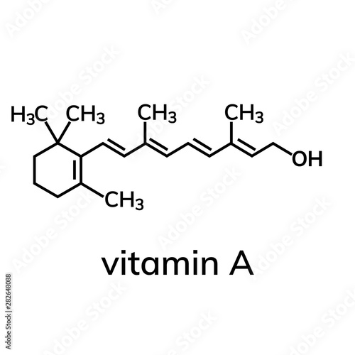 Retinol or vitamin A chemical formula