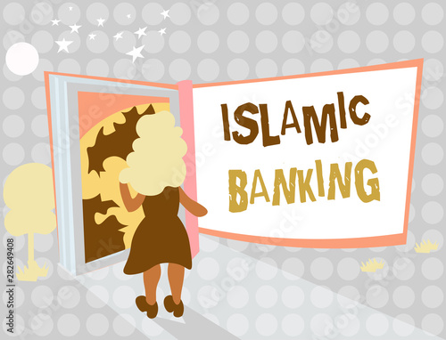 Writing note showing Islamic Banking. Business photo showcasing Banking system based on the principles of Islamic law. photo