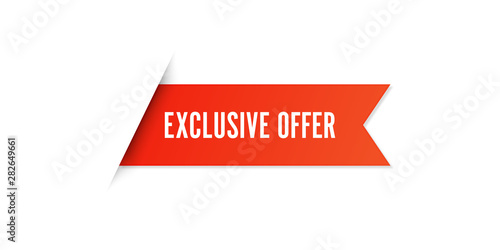 Red Exclusive Offer Sale Label Vector Set Isolated stock illustration