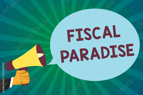 Schilderij op canvas Word writing text Fiscal Paradise